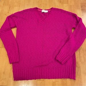 Amanda Uprichard knit magenta v neck sweater